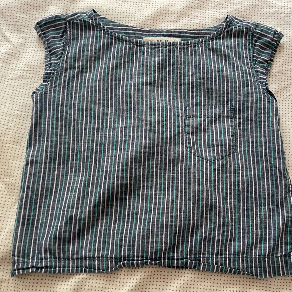 Mollusk cap sleeve striped top in XS